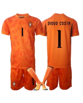 Billige Fotballdrakt Portugal Diogo Costa #1 Keeper Replika Bortedraktsett Barn VM 2026 Kortermet (med bukser)
